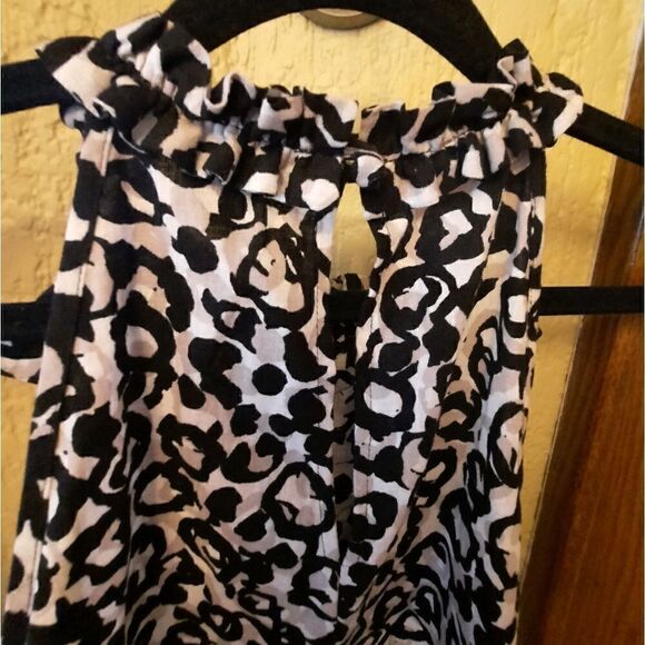 Elena Solano Linen Animal Print Ruffle Halter Top Sleeveless - Picture 13 of 14